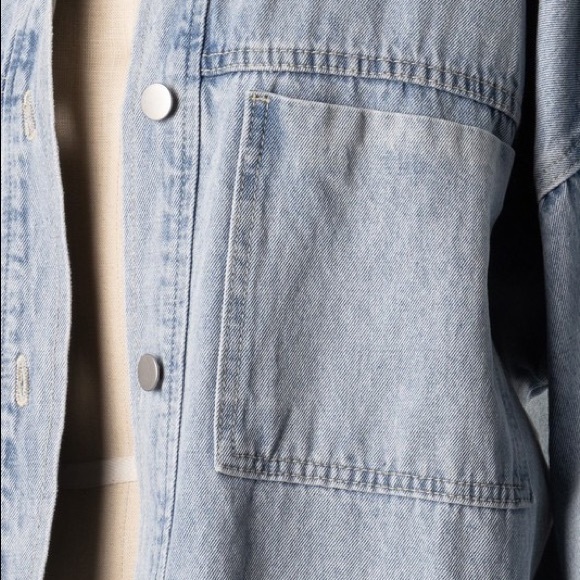 Button down denim shirt jacket - Picture 2 of 2